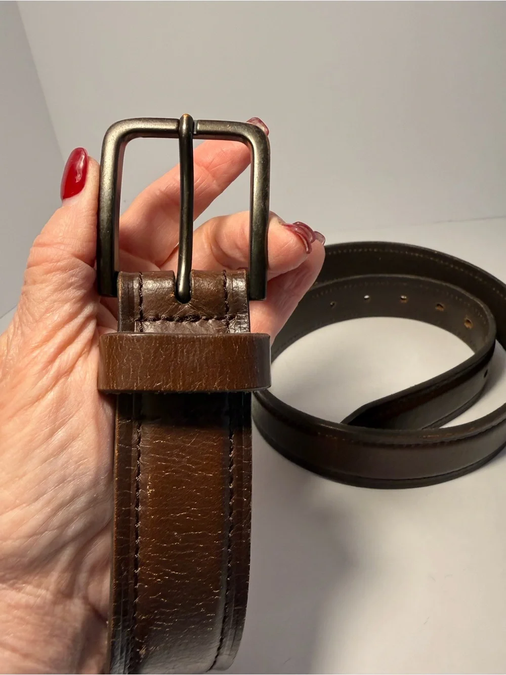 Goodfellow & Co Dark Brown Leather Dress Belt L